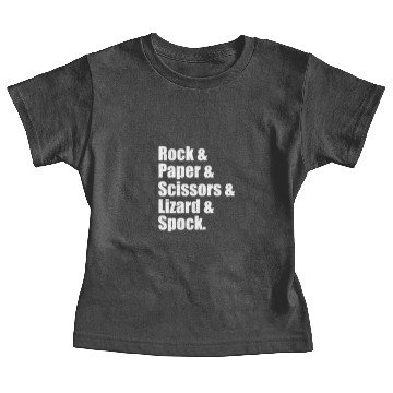 Discover Rock Paper Scissors Lizard Spock Baby Tees