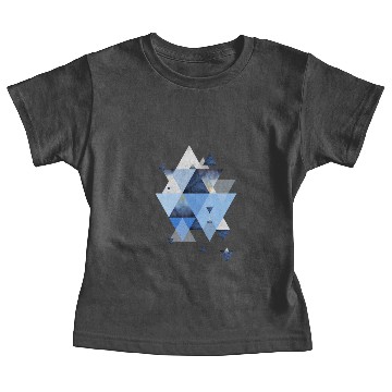 Discover Geometric Triangles in Indigo Blue Baby Tees