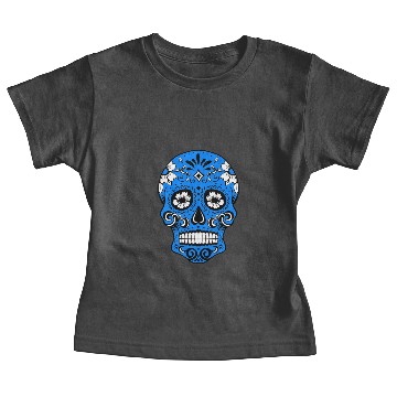 Discover Decorative skull, black, light blue Baby Tees