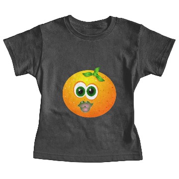 Discover Orange Fruit Fun Face Baby Tees