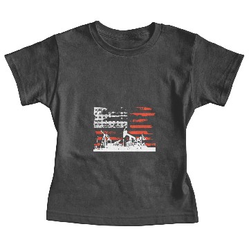 Discover Oilfield Patriotic Flag With Oil Pumping Rig ameri Baby Tees