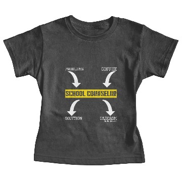 Discover Problems Solution Coffee Sarcasm School Counselor Baby Tees