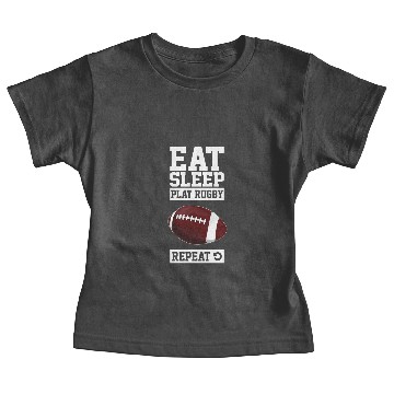 Discover Eat Sleep Play Rugby Repeat Baby Tees
