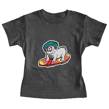 Discover Funny Cyclops Pug Skating Hoverboard Baby Tees