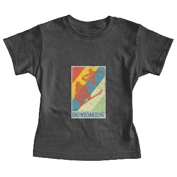 Discover Vintage Retro Style Snowboarding Snowboarder Baby Tees