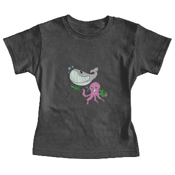 Discover whale octopus happy swim gift idea Baby Tees