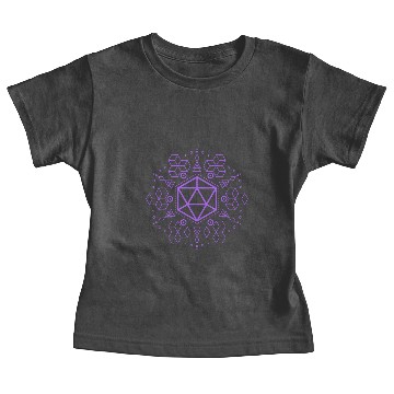 Discover Purple Polyhedral D20 Dice Tabletop RPG Gaming Baby Tees