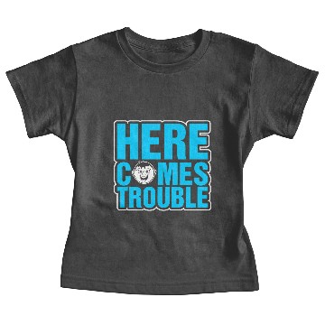Discover Here Comes Trouble Baby Tees