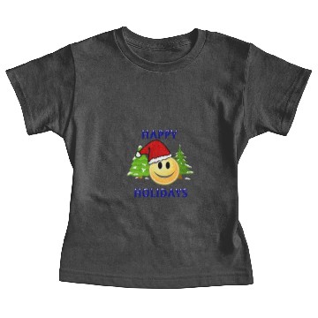 Discover Happy Holidays Smiley Face Baby Tees