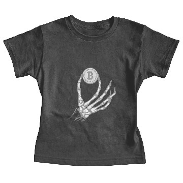 Discover Skeleton Hand With Bitcoin Baby Tees