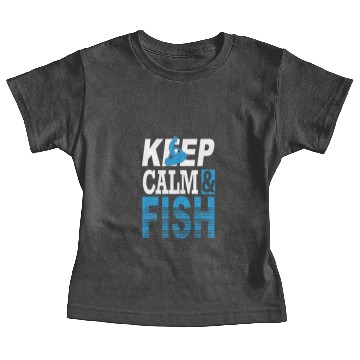 Discover Keep calm & Fish Gift Trout Catfish Angling Baby Tees