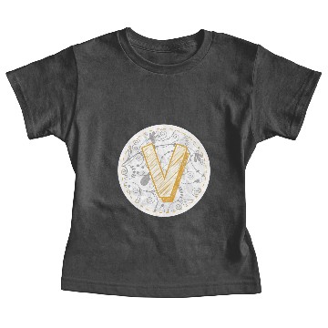 Discover Monogram Letter V Names Emblem 0957-V-BR Baby Tees
