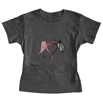 Discover Angel Devil heart Red Baby Tees