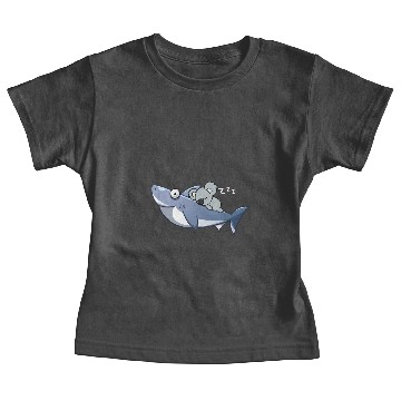 Discover Koala Riding Shark Funny Trend Baby Tees