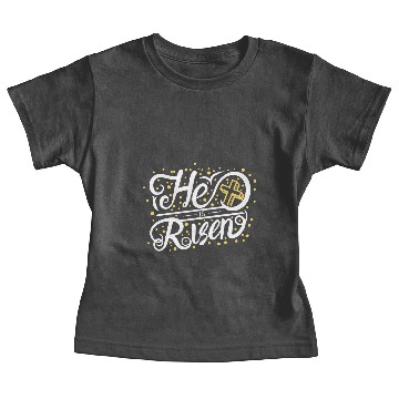 Discover He Is Risen Typography Baby Tees