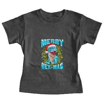Discover Funny Christmas Santa Claus Dinosaur Gift Baby Tees
