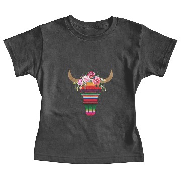 Discover Serape Bull Skull Baby Tees
