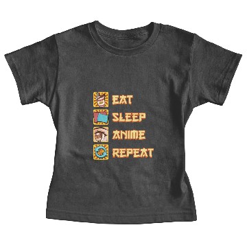 Discover Funny Eat Sleep Anime Repeat Baby Tees