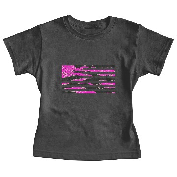 Discover US Flag - Pink Tiger Stripe Baby Tees