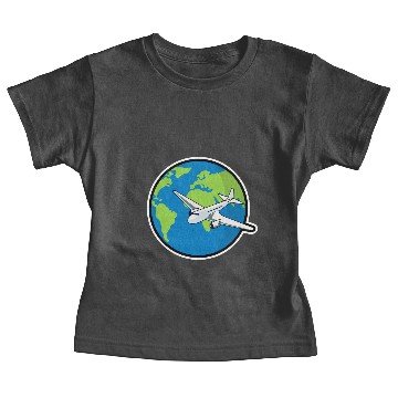 Discover Airplane Globe Baby Tees
