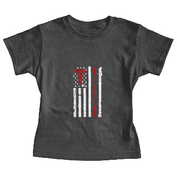 Discover American Lineman Heartbeat Baby Tees