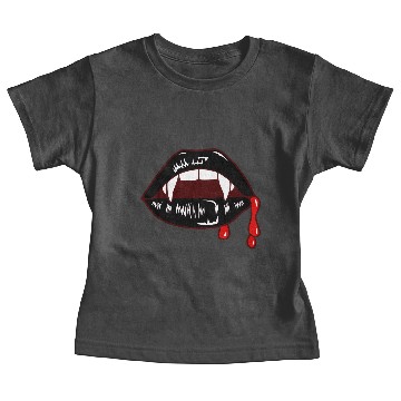 Discover Black Goth Vampire Mouth Teeth Baby Tees