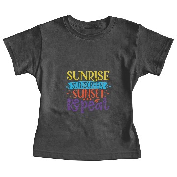 Discover Sunrise Sunscreen Sunset Repeat Baby Tees