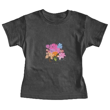 Discover flower spring is here bud petal stem leaf flat Baby Tees