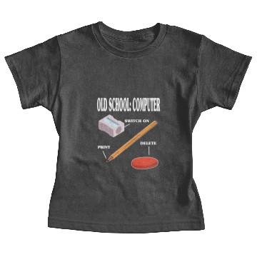 Discover Old School Computer PC Technology Baby Tees