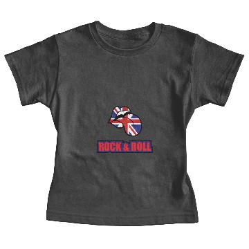 Discover Rock & Roll Union Jack Lips Baby Tees