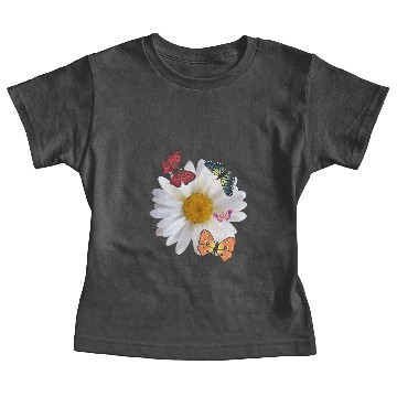 Discover White Daisy & Butterflies. Beautiful Baby Tees.