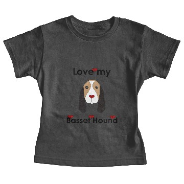 Discover Basset Hound with heart Baby Tees