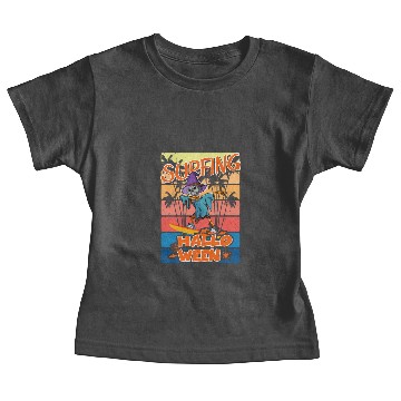 Discover Halloween Surfboard Dubbing Skeleton Gift Idea Fun Baby Tees