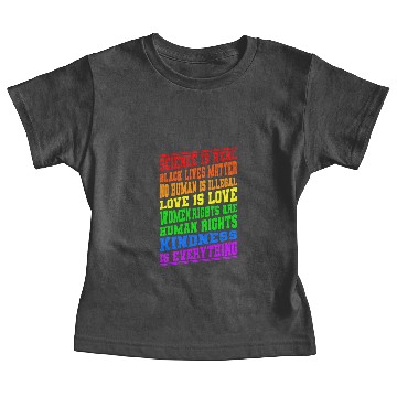 Discover Science Is Real No Human Is Illegal Gift Baby Tees