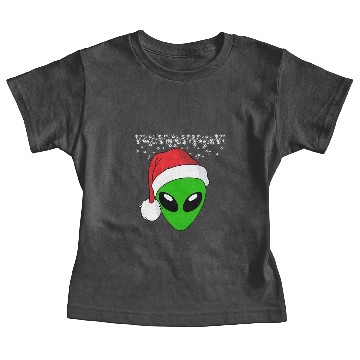 Discover Alien Christmas With Santa Hat Baby Tees