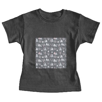Discover Grey Winter Christmas Tree Holiday Pattern Baby Tees