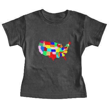 Discover USA Patchwork Map Baby Tees