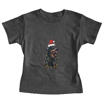 Discover Rottweiler Santa Christmas Tree Lights Baby Tees