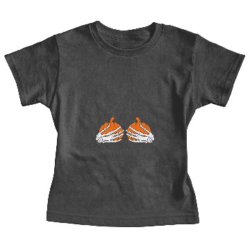 Discover Funny Halloween Skeleton Hands On Chest Pumpkin Bo Baby Tees