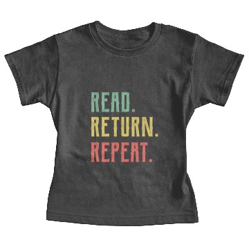 Discover Read Return Repeat Cute Librarian Baby Tees Library