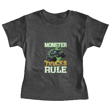 Discover Monster trucks rule Baby Tees
