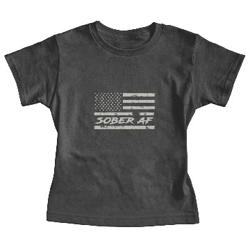 Discover Sober AF American Flag Sobriety Baby Tees