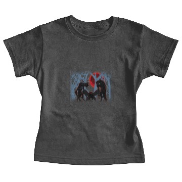 Discover Red Full Moon Cryptids Mothman in ghost forest Baby Tees