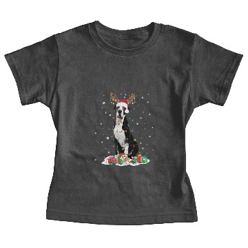 Discover Great Dane Reindeer Santa Hat Christmas Light Xmas Baby Tees