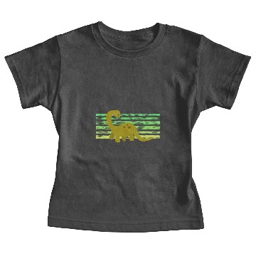 Discover Brontosaurus dinosaur retro sunset Baby Tees