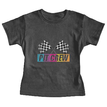 Discover Pit Crew Race Car Party Checkered Flag Car Racin Baby Tees