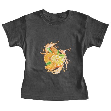 Discover Orange fruit slice splash Baby Tees