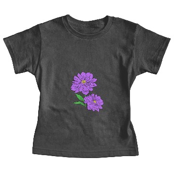 Discover Violet Aster floral Hand Drawn Gardening Gift Baby Tees