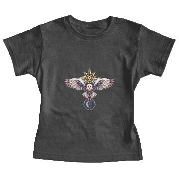 Discover Celestial Barn Owl Tribal Sun Moon Baby Tees