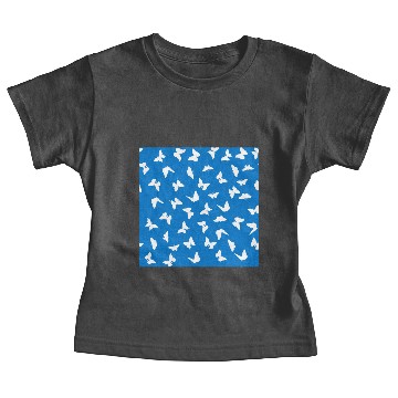 Discover White Butterfly Blue Background Aesthetic Pattern Baby Tees